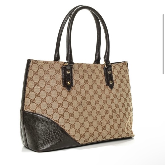Gucci Monogram Medium Hasler Tote Dark Brown (137385) - Picture 2 of 8